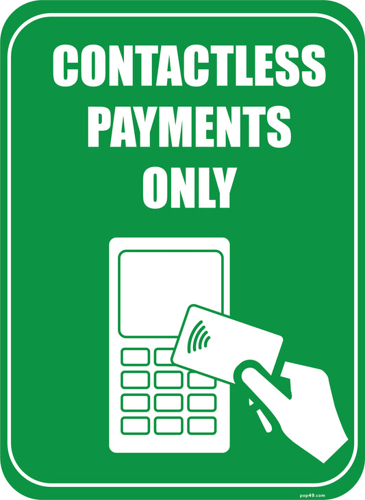 Contactless Payment Preferred Sign - 8" x 11"