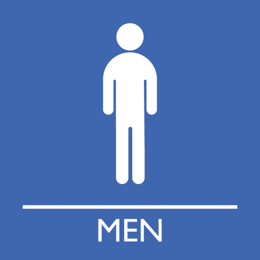 Men Restroom Sign 8" x 8"