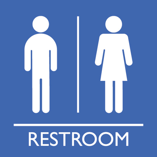 Men & Women Restroom Sign - 8" x 8"