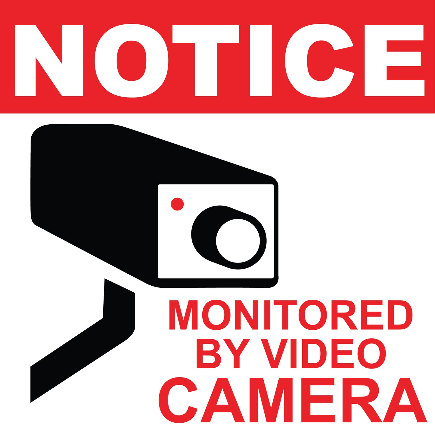 Monitored By Video Camera Sign - 8" x 8"
