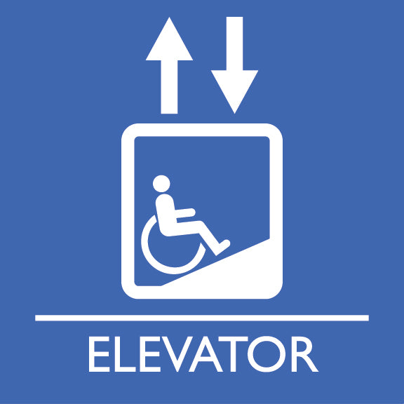 Wheelchair Accessible Elevator Sign - 8" x 8"