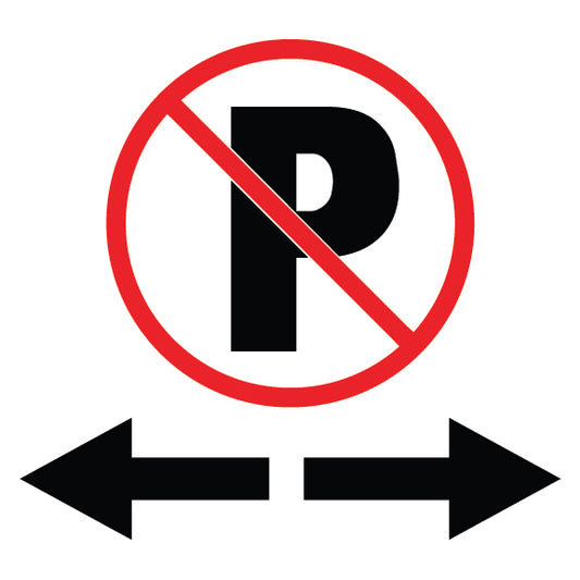 No Parking on Either Side Sign - 8" x 8"