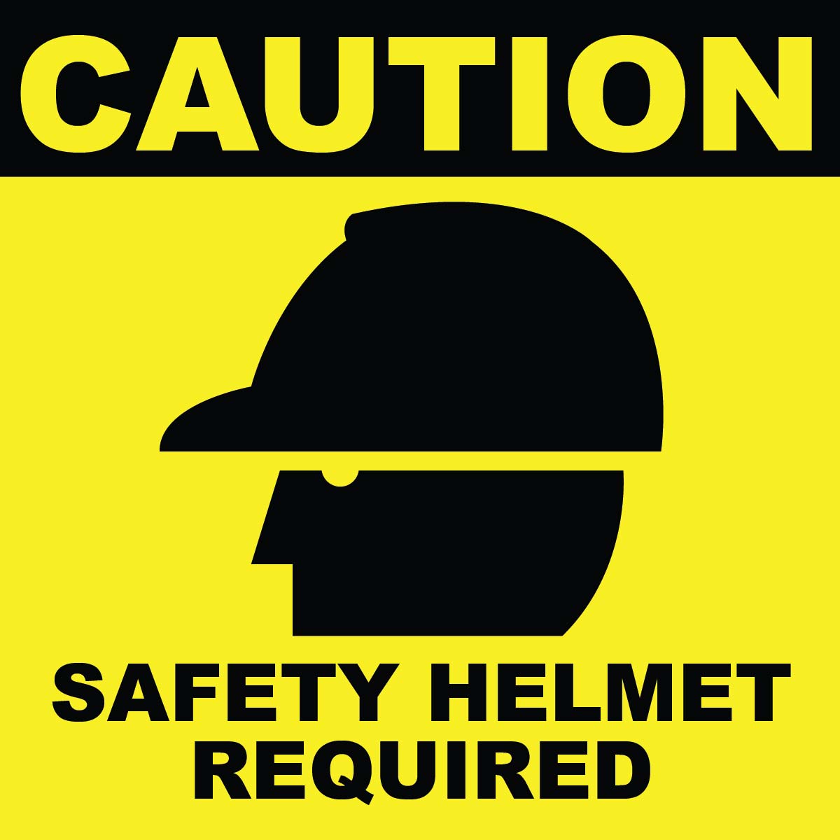 Safety Helmet Required Sign - 8" x 8"