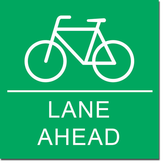 Bike Lane Ahead Sign - 8" x 8"