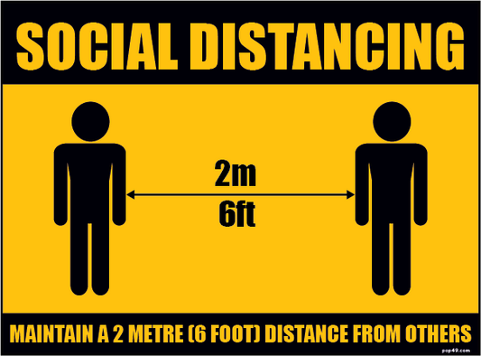 Social Distancing Sign 8" x 11"