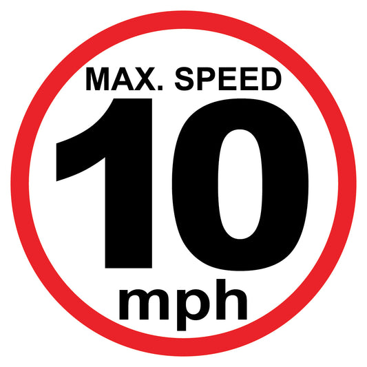 Max Speed 10MPH Sign - 8" x 8"