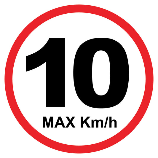 Max Speed 10KM/H Sign - 8" x 8"