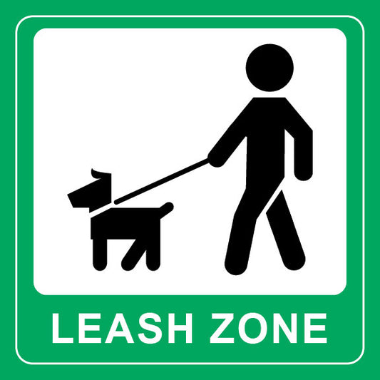 Leash Zone Sign -  8" x 8"